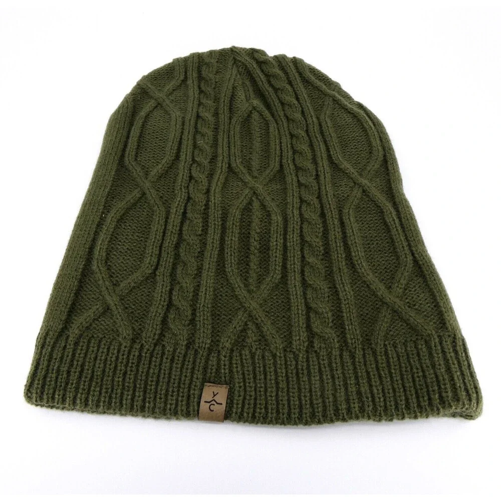 Yellowstone Club Hat YC Womens One Size Winter Beanie Cap Green Knit Ouray Sport